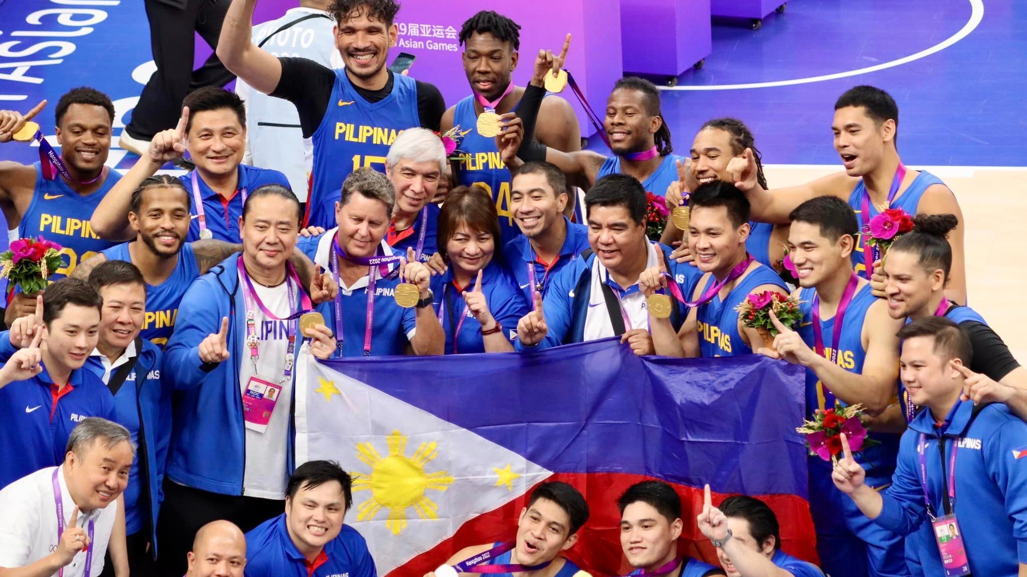 Gilas Pilipinas win the gold medal of the men's basketball tournament in the 19th Asian Games
