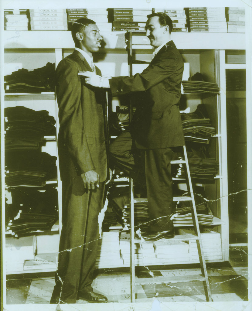 Wilt_chamberlain_fitting_at_boyds_phila-1 - the game Evolution of NBA Fashion: Wilt Chamberlain getting fitted for a custom suit at Boyds Philadelphia.
