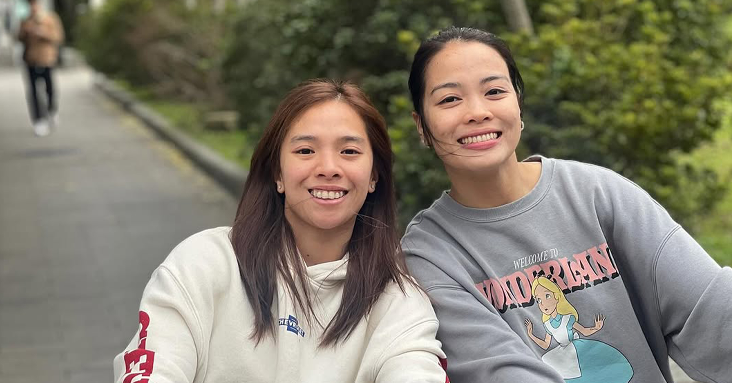 A shot of volleyball couple Jema Galanza and Ella de Jesus